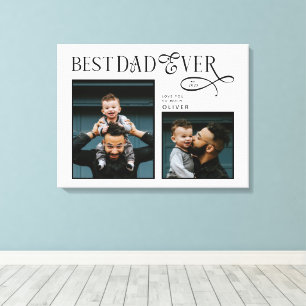 Eleganter Best Dad Ever 2 Fotos Vatertagsgeschenke Leinwanddruck