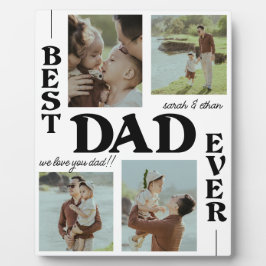 Eleganter Bester Vater je 4 Foto Collage Vatertag Fotoplatte