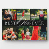 Eleganter bester Vater je fünf FotoCollage Schwarz Fotoplatte (Vorderseite)
