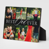 Eleganter bester Vater je fünf FotoCollage Schwarz Fotoplatte (Seite)