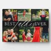 Eleganter bester Vater je fünf FotoCollage schwarz Fotoplatte (Vorderseite)