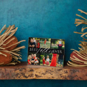 Eleganter bester Vater je fünf FotoCollage schwarz Fotoplatte (Seite)