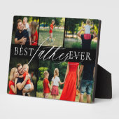 Eleganter bester Vater je fünf FotoCollage schwarz Fotoplatte (Seite)