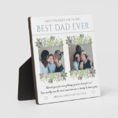 Eleganter Bester Vater je Vatertag FotoCollage Fotoplatte (Vorderseite)