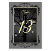 Eleganter bezauberter Forest Gothic-Blüh Tischnummer (Vorderseite)