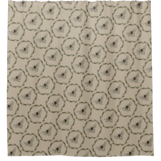 Eleganter Bienen-Druck-Duschvorhang Duschvorhang (Vorderseite)