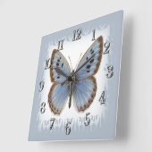 Eleganter Big Blue und schöner Schmetterling Quadratische Wanduhr (Winkel)