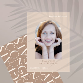 Eleganter Big Type Foto Abschluss Einladung