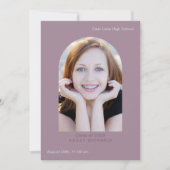 Eleganter Big Type Foto Abschluss Plum Einladung (Vorderseite)