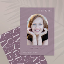 Eleganter Big Type Foto Abschluss Plum