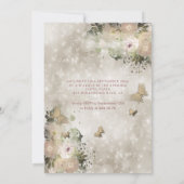 Eleganter Bkeh Butterfly Blumengarten Quinceañera Einladung (Rückseite)