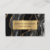 Eleganter Black and Gold Agate Luxury Visitenkarte (Vorderseite)