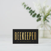 Eleganter Black and Gold Beekeeper QR Code & Logo Visitenkarte (Stehend Vorderseite)