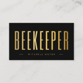 Eleganter Black and Gold Beekeeper QR Code & Logo Visitenkarte (Vorderseite)