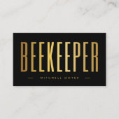 Eleganter Black and Gold Beekeeper QR Code & Logo Visitenkarte (Vorderseite)