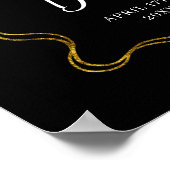 Eleganter Black and Gold Bow Nurse Abschluss Poster (Ecke)