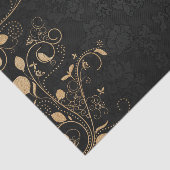 Eleganter Black and Gold Damask Seidenpapier (Ausschnitt)