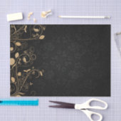 Eleganter Black and Gold Damask Seidenpapier (Handwerk)