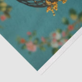 Eleganter Black and Gold Floral Birdcage Hat Seidenpapier (Ausschnitt)