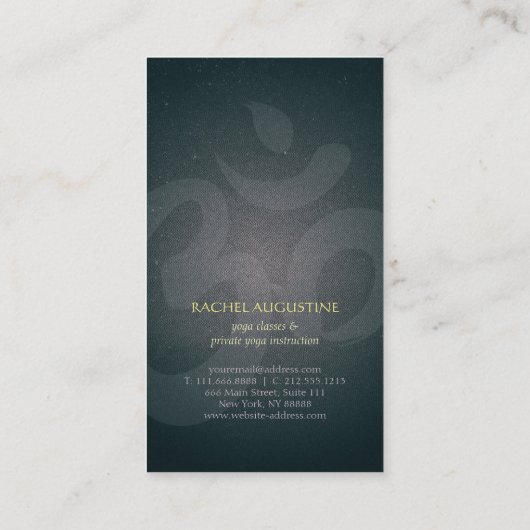 Eleganter Black and Gold Foil Lotus Yoga Instrukto Visitenkarte (Rückseite)