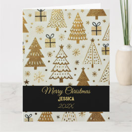 Eleganter Black and Gold Frohe Weihnachten Individ Karte