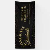 Eleganter Black and Gold Glitzer Abschluss Banner (Vertikal)