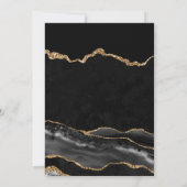 Eleganter Black and Gold Glitzer Agate 16 . Geburt Einladung (Rückseite)