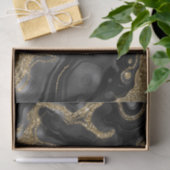 Eleganter Black and Gold Glitzer Agate Birthday Seidenpapier (Geschenk)