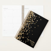 Eleganter Black and Gold Glitzer Kleine Anwendung Planer (Anzeige)