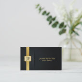 Eleganter Black and Gold Graphic Designer Visitenkarte (Stehend Vorderseite)