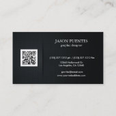 Eleganter Black and Gold Graphic Designer Visitenkarte (Rückseite)