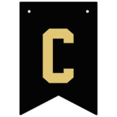 Eleganter Black and Gold Herzlichen Glückwunsch Ab Wimpelkette (Erste Fahne)