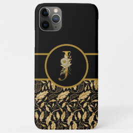 Eleganter Black and Gold Monogram Letter "J" Case-Mate iPhone Hülle
