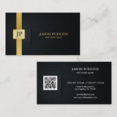 Eleganter Black and Gold Real Anwesen Agent Visitenkarte (Vorne/Hinten)