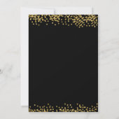 Eleganter Black and Gold Sparkle Glitzer Abschluss Einladung (Rückseite)