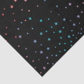 Eleganter Black and Rainbow Stars Starry Night Sky Seidenpapier (Ausschnitt)
