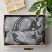 Eleganter Black and Silver Glitzer Agate Birthday Seidenpapier (Geschenk)