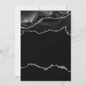 Eleganter Black and Silver Marble Agate Abschluss Einladung (Rückseite)