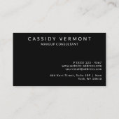 Eleganter Black Beauty Makeup Haarberater Visitenkarte (Rückseite)