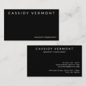 Eleganter Black Beauty Makeup Haarberater Visitenkarte (Vorne/Hinten)