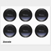 Eleganter Black Blue Gradient Product Labels Glitz Runder Aufkleber (Blatt)