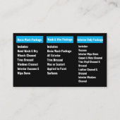 Eleganter Black Blue Mobile Auto Car Wash Detailin Visitenkarte (Rückseite)