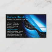 Eleganter Black Blue Mobile Auto Car Wash Detailin Visitenkarte (Vorderseite)