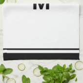 Eleganter Black Border Script Monogram Letter Geschirrtuch (Gefaltet)