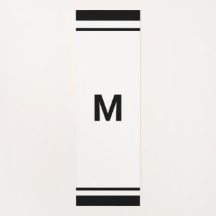 Eleganter Black Border Script Monogram Letter Yogamatte