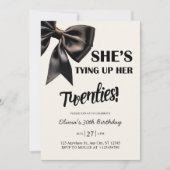 Eleganter Black Bow 30. Geburtstagsfeier Einladung (Vorderseite)