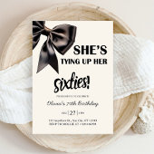 Eleganter Black Bow 70. Geburtstag Einladung