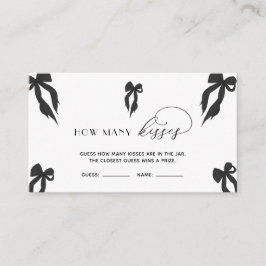 Eleganter Black Bow rät wie viele Kisses Game Begleitkarte