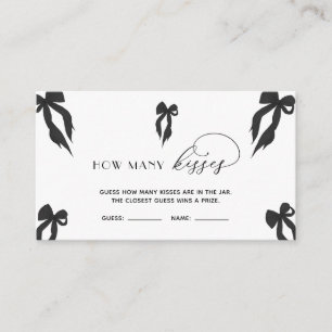 Eleganter Black Bow rät wie viele Kisses Game Begleitkarte