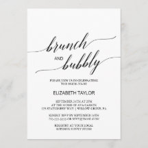 Eleganter Black Calligraphy Brunch und Bubbly
